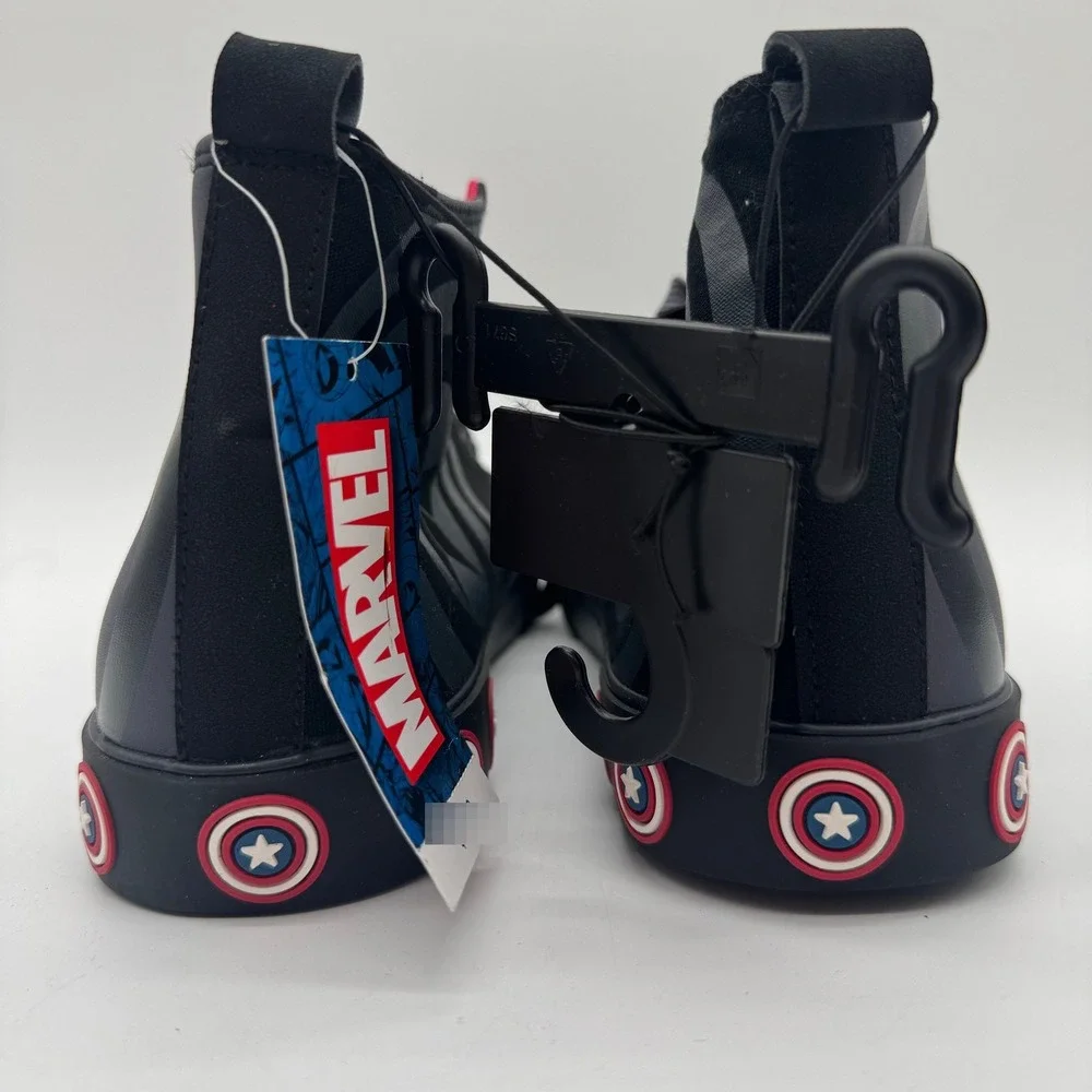 Marvel Ground Up Captain America Mens High Top Sneakers Grey Black Red Size 10.5